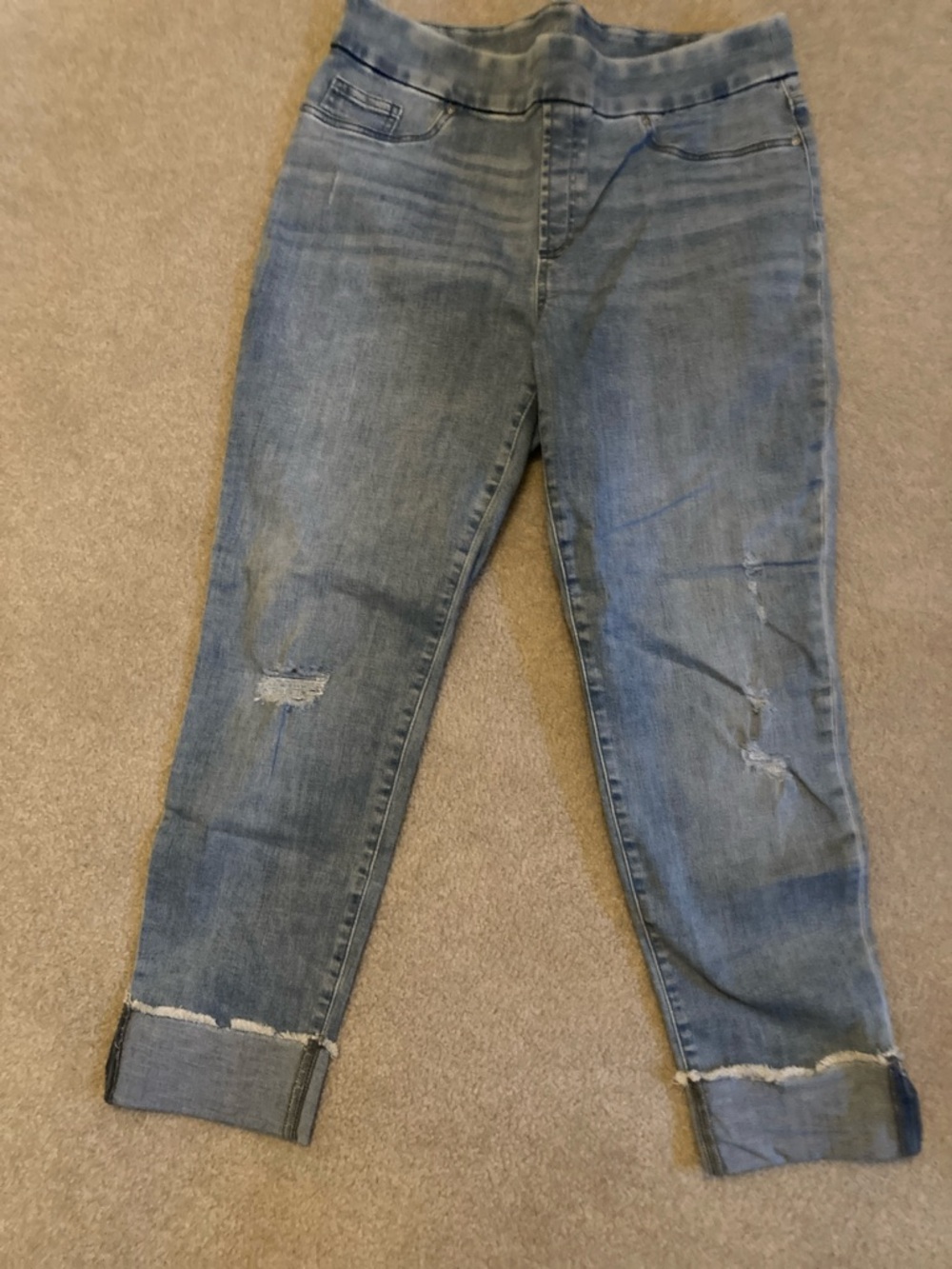 Chico's Light Blue Cropped Distressed Jeans